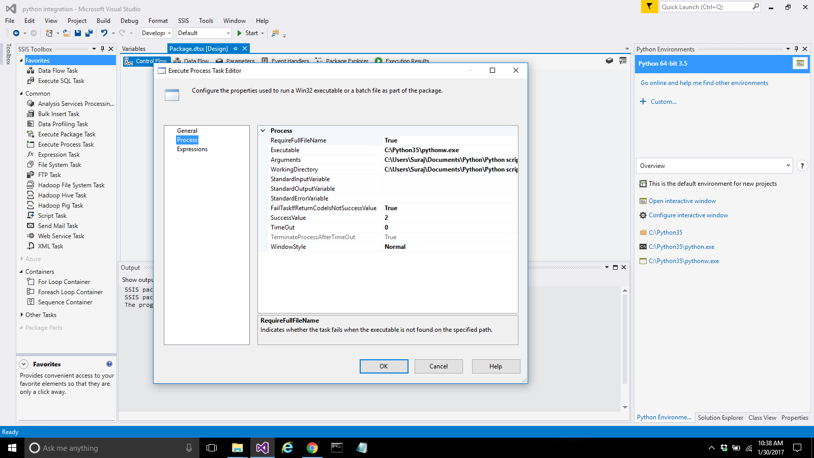 Execute process task ssis examples